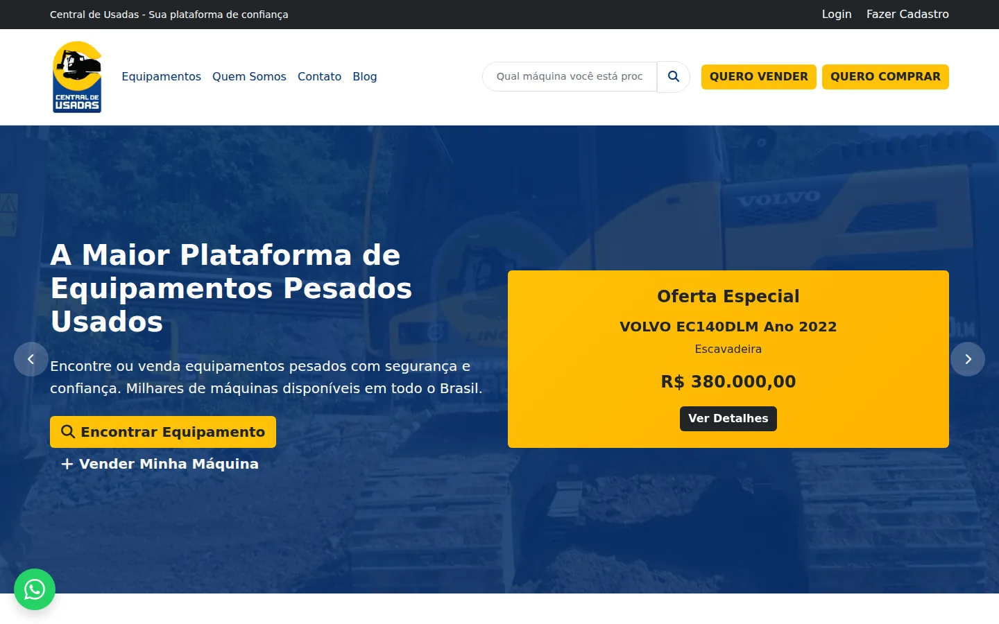 Site entregue: Central de Usadas