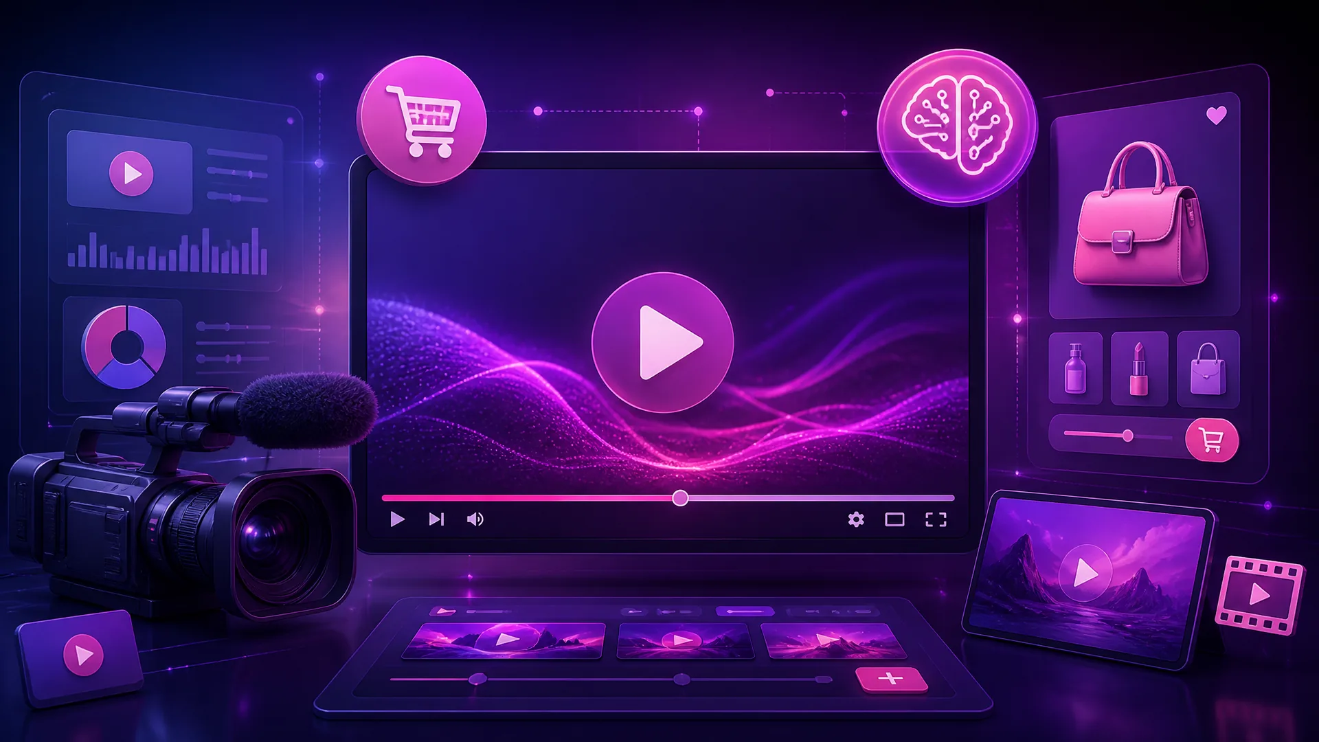 Imagem de capa do artigo: Marketing Vidéo en 2026 : Vidéos Shoppables, IA Générative et Contenu Interactif Imagem de capa do artigo: Marketing Vidéo en 2026 : Vidéos Shoppables, IA Générative et Contenu Interactif